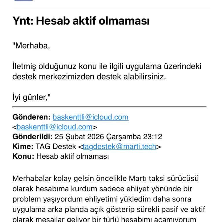 Martı’da Hesabımın Aktif Edilmemesi Ve Destek Sürecindeki Uzun Gecikme