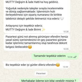 Mutty'den İade Gecikmesi Ve Verilen Sözlerin Tutulmaması