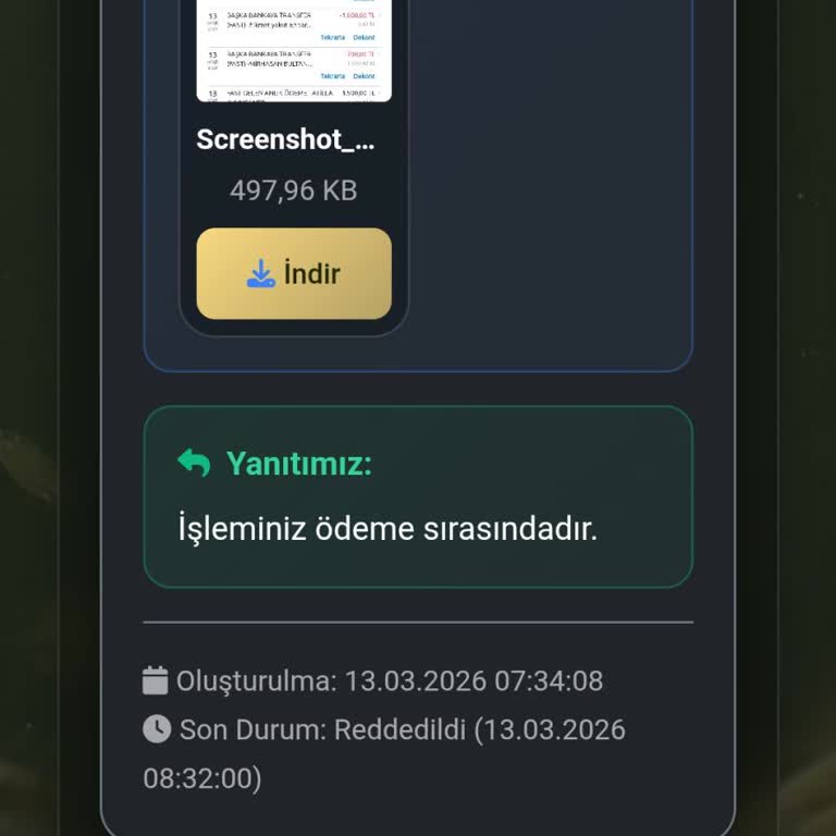 Onaylanan 1000 TL Çekimim Aktif Bank Hesabına Yatmadı