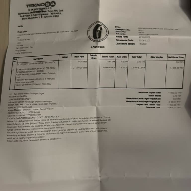 Tekrarlayan Arızalı Robot Süpürge Ve İade Talebi