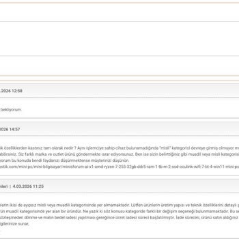Teknobiyotik Garanti Kapsamında Çözüm Bulunamayan Mini PC Değişim Talebi