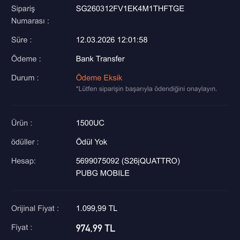 Midasbuy Üzerinden PUBG Mobile UC Ödemelerinin Hesaba Yansımaması