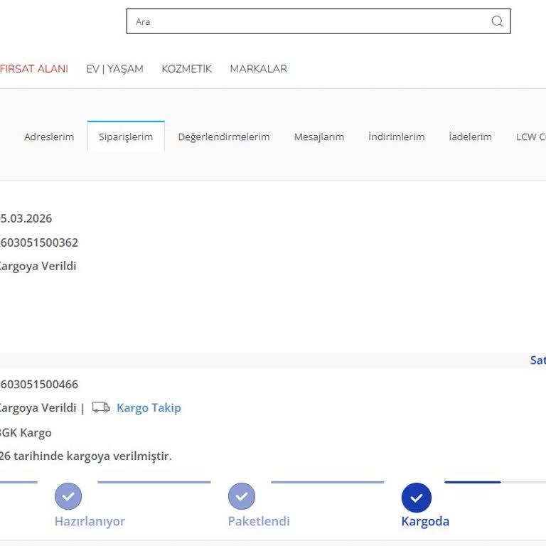 LCW Siparişimde BirgünDekargo Yanlış Sevkiyatı Ve Uzun Gecikme