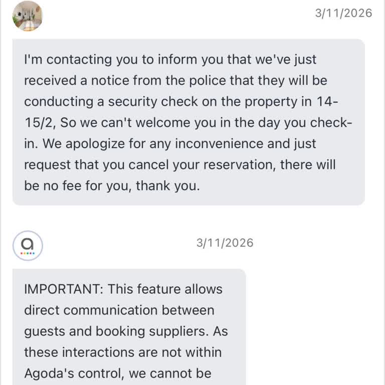 Agoda Property Asked Me To Cancel Apartment Booking