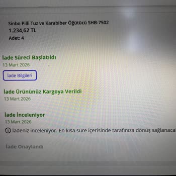 Gönderilmemiş Ürün İçin Haksız İade Başlatılması