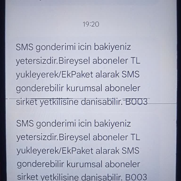 Yeni Hatta İzinsiz SMS Gönderim Denemeleri Ve Bakiye Uyarısı