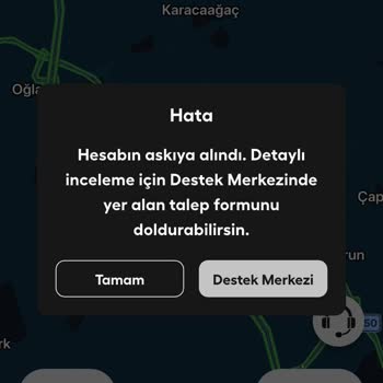 Martı Sürücü Hesabım Açıklama Olmadan Askıya Alındı Ve Cevap Bekliyorum