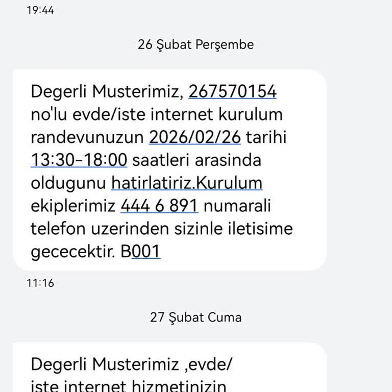 İnternet Nakil İşlemi Gerçekleşmedi Ve Bilgilendirme Yok