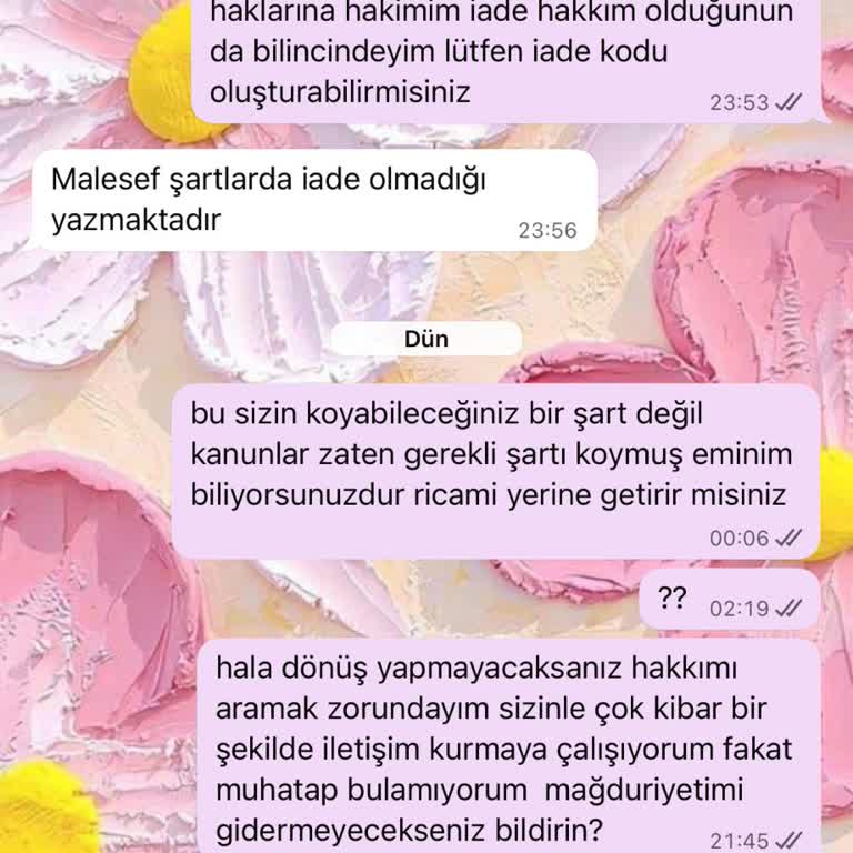 2.500 TL'lik Ürün İadesi Reddedildi