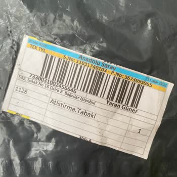 Anadolu Saray'dan Atıştırma Tabağı Yerine Yanlış Ürün Gönderimi Ve İade Talebi