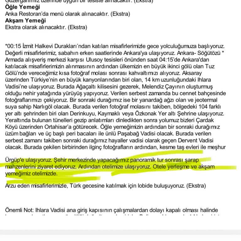 Sözleşmede Belirtilmeyen Akşam Yemeği Ücretiyle Mağdur Olunması