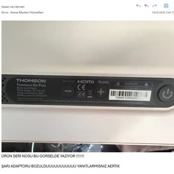 Thomson Türkiye Şarj Adaptörü Tamamen Bozuldu Ve Artık Hiç Çalışmıyor
