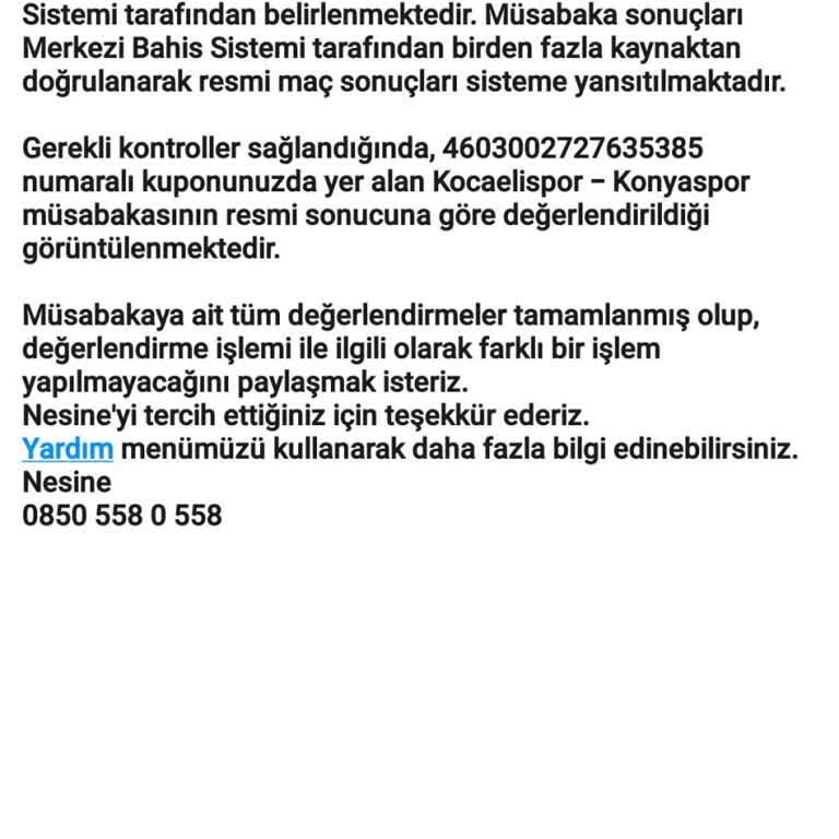 Nesine Doğru Süt Bahisini Reddederek Haksız Sonuç Verdi