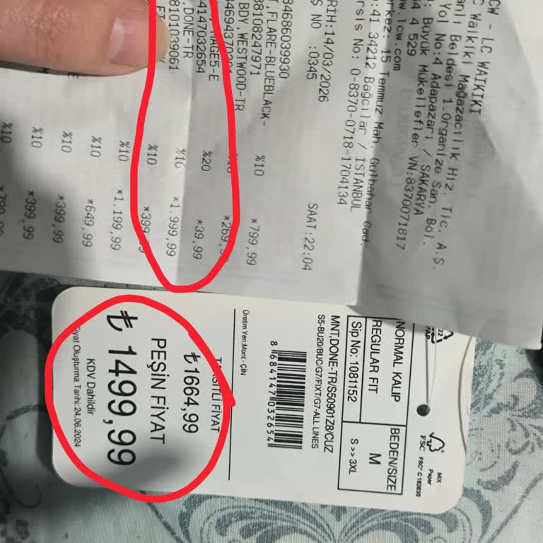 Etiket Fiyatı 1.499 TL, Kasada 1.999 TL: 500 TL Yanıltıcı Fark