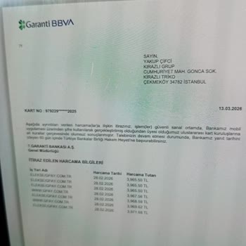 İzinim Olmadan Açılan Sanal Kart Ve 28.000 TL’lik Yetkisiz İşlemler