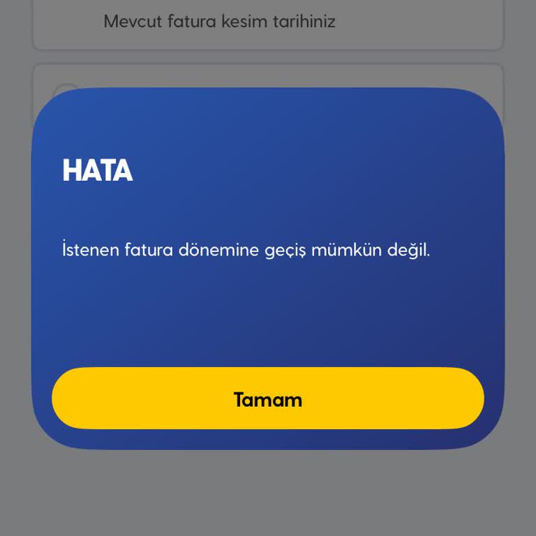 Fatura Kesim Tarihimi 25’e Değiştirememek Ve Destek İsteği