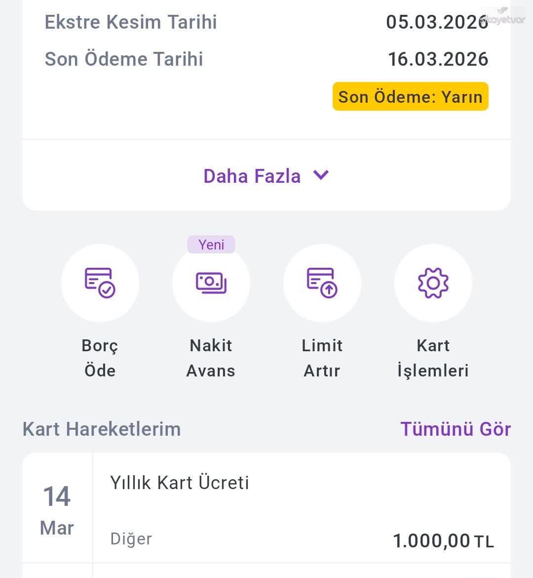 Hadi - TOMBANK 1.000 TL Kart Ücreti İptali Ve Geri Ödeme Talebi