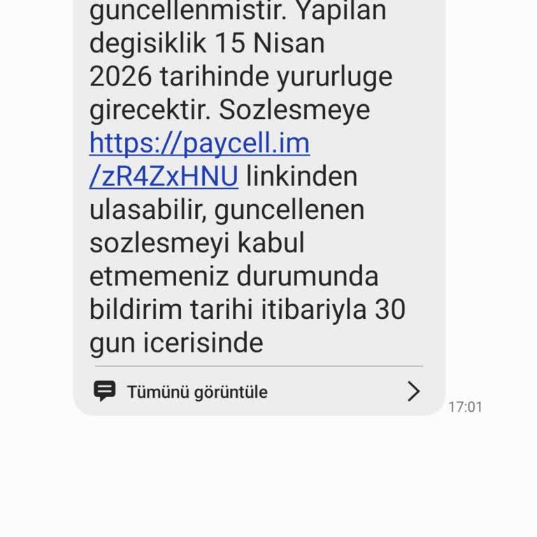 Paycell Üyeliği Olmadığı Halde Gelen Sözleşme Güncelleme SMS’i Endişe Yarattı