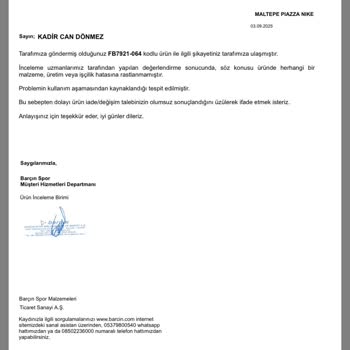 Nike Tech Ürün Fermuarı Kırıldı, Ücretsiz Tamir Veya Değişim İstiyorum