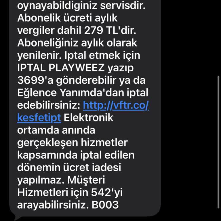 Playweez Aboneliği Nedeniyle İzin Almadan Çekilen 1500 TL’nin İadesi Ve Aboneliğin İptali