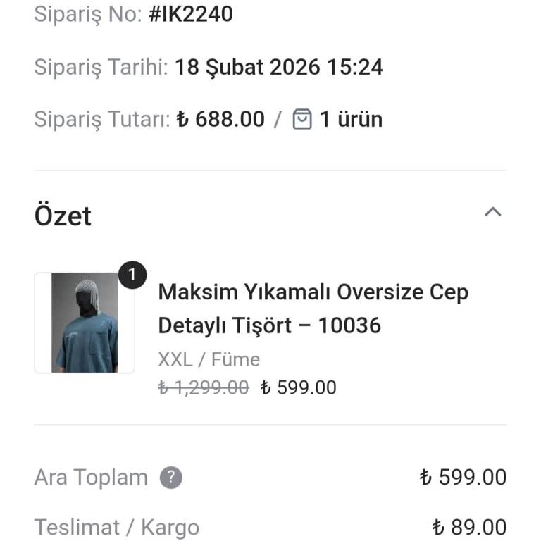 Maksim Clothing 26 Gün Geçmesine Karşın Ürünüm Hala Tarafıma Gönderilmedi