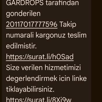 Sürat Kargo Yanıltıcı Teslimat Bildirimi Sonrası Ürünümün Bulunamaması