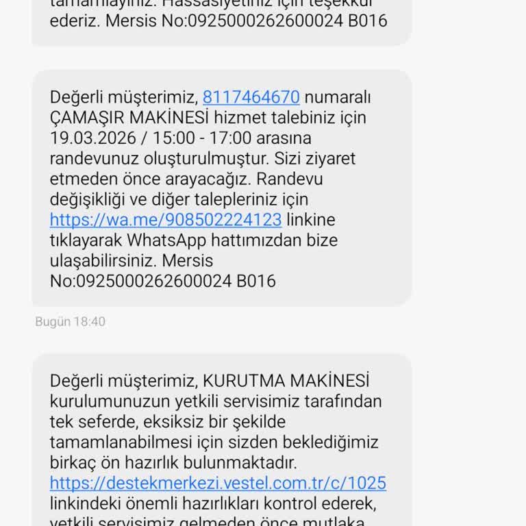 Vestel Markası Kullanılarak Yapılan Sahte Teknik Servis Aramaları Ve SMS'ler Üzerine Şikayet