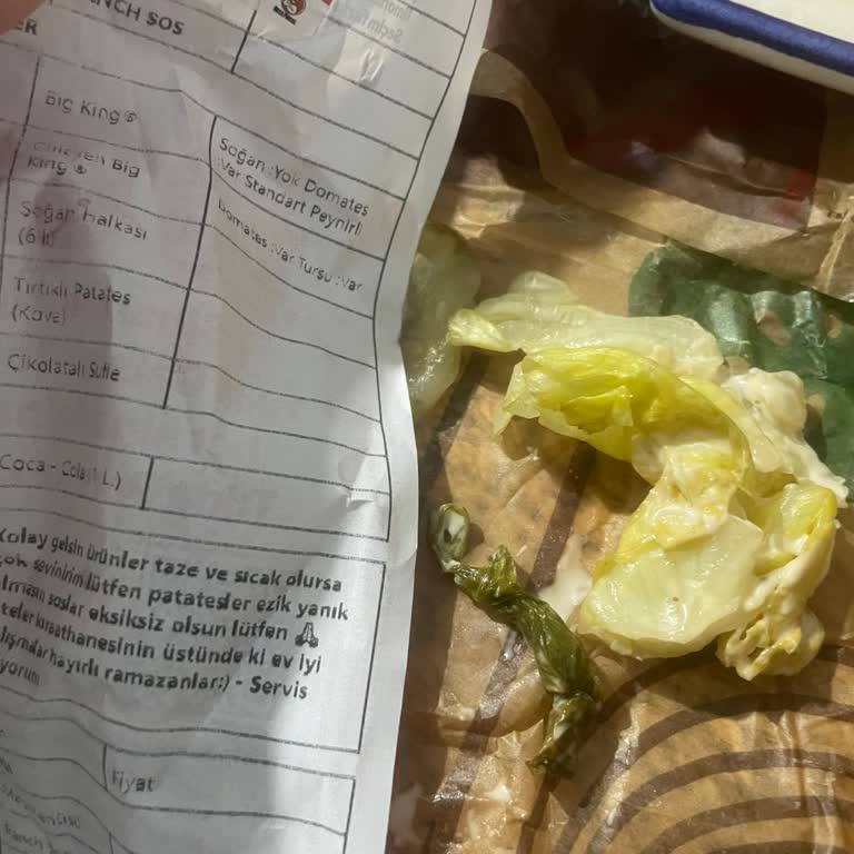 Bursa Korupark Burger King Şubesinde Çürük Marul Ve Eksik Sufle