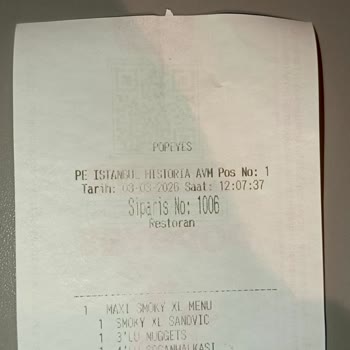 Popeyes Historia AVM Şubesinde Hijyen İhlali Ve Gıda Zehirlenmesi Şikayeti