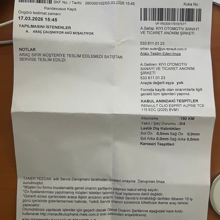 Renault Clio’da Teslim Öncesi ECU Değişimi Sıfır Araç Niteliğini Yitirdi