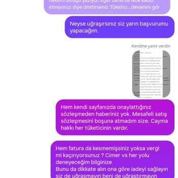 H&R Butik'te Kusurlu Ürün, İade Hakkının Reddedilmesi ve Fatura Gönderilmemesi