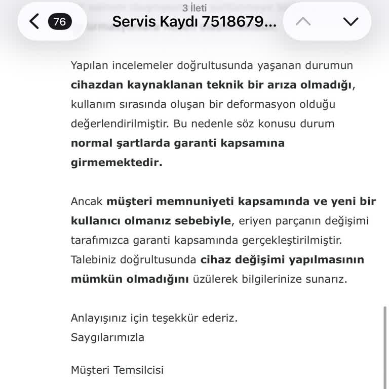 Thermomix TM7 8 Gün İçinde Eridi, Üretici Kullanıcı Hatası İddiası