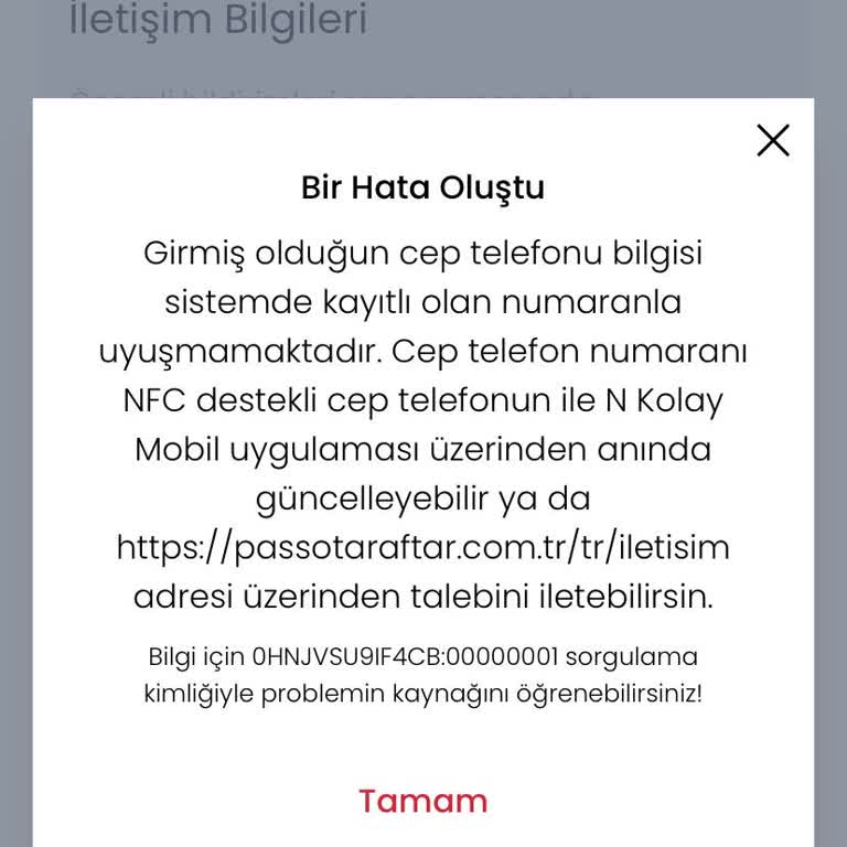 Eski Numaraya Erişim Olmadığı İçin Yeni Telefon Numarası Güncellenemiyor