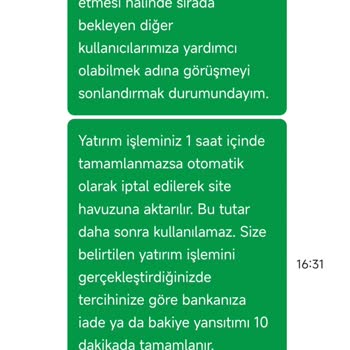 Havale İle Yatırılan 1000 TL Hesaba Geçmedi Ve Ek Yatırım Şartı Kabul Edilemez