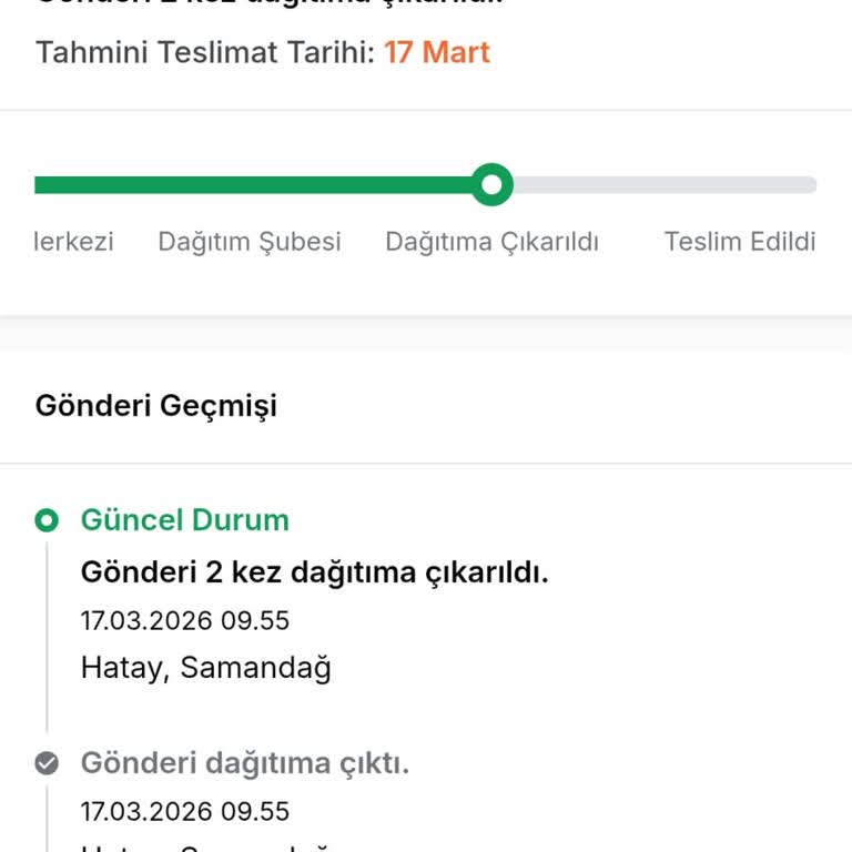 Kapıya Getirilmeyen Mutfak Dolabım Teslim Edildi Olarak Yanlış Gösteriliyor