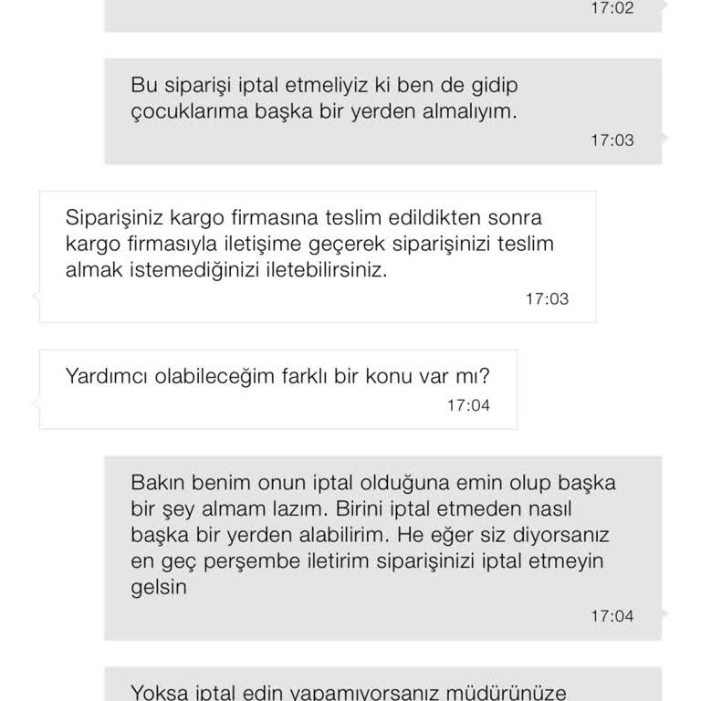 Zara Online Mağazadan Siparişimin Kargoya Verilmemesi Ve İptal Talebim
