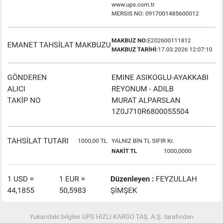 UPS Türkiye'de Onaysız Üçüncü Kişiden Kapıda Ödeme Ve Yanlış Teslimat