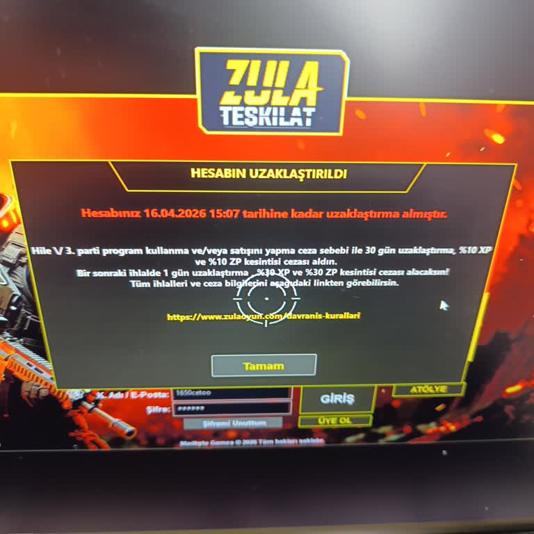 Haksız 3. Parti Yazılım Banı Ve Detaylı İnceleme Talebi