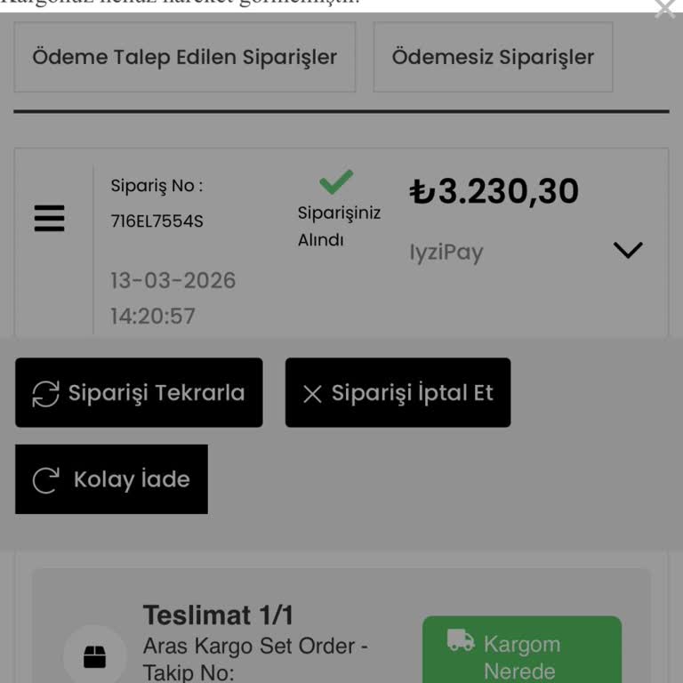 Kargoya Verildi Gibi Gösterilen Siparişim Teslim Edilmedi Ve İade Talebim