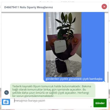 Sipariş Edilen Buket Görselle Uyuşmadı Ve SMS Onayı Gelmedi