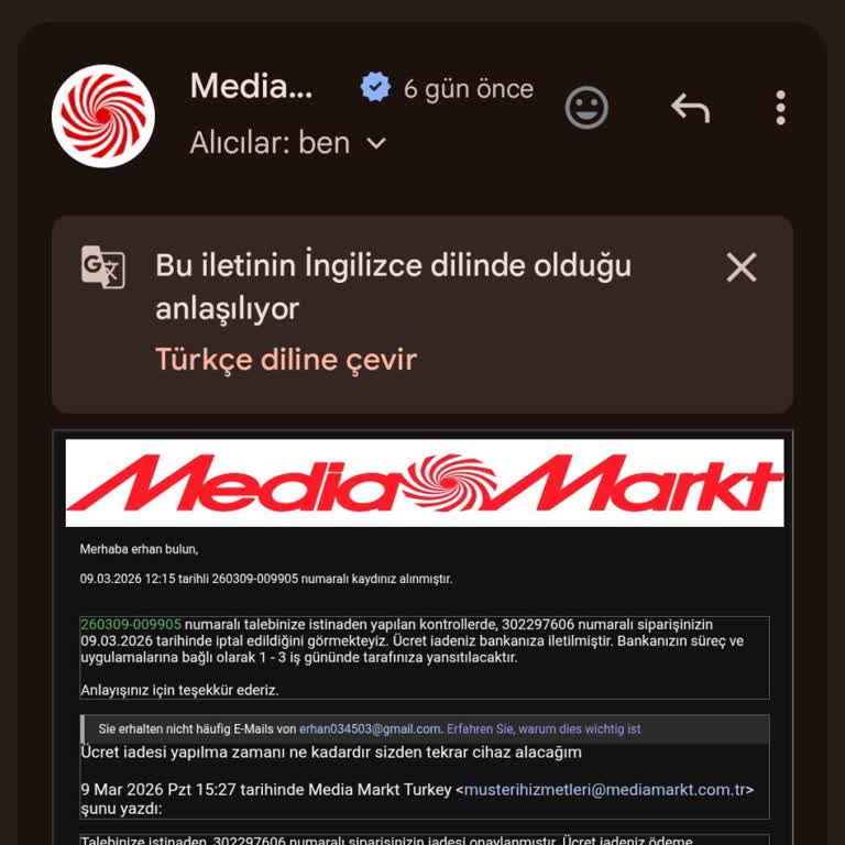 52 Bin TL İade Ücretinin Gecikmesi Ve Müşteri Hizmetlerinin Yetersizliği