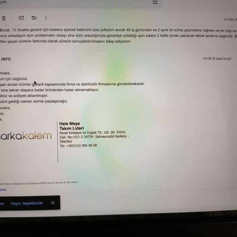 Markakalem.com Yolladığım Üründen Hala Bir Dönüş Yapılmadı