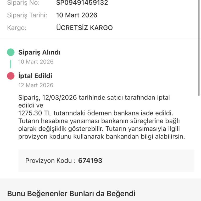 İade İşleminin Gecikmesi Ve 1.275 TL'nin Hesaba Yansımaması