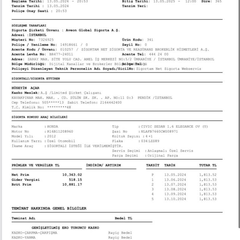 Kasko İadesi İçin Şirketten Yanıtsızlık Ve Süreç Bilgilendirme Eksikliği