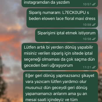 Sipariş İptali Ve 3.999 TL Geri Ödeme Talebi