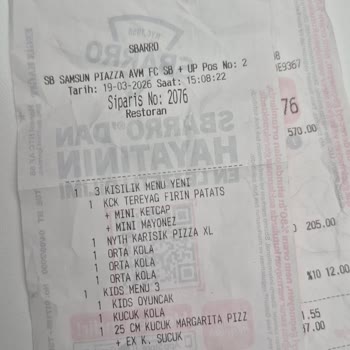 Samsun Piazza Avm Sbarro Şubesinde Eksik Ürünler Ve Saygısız Personel