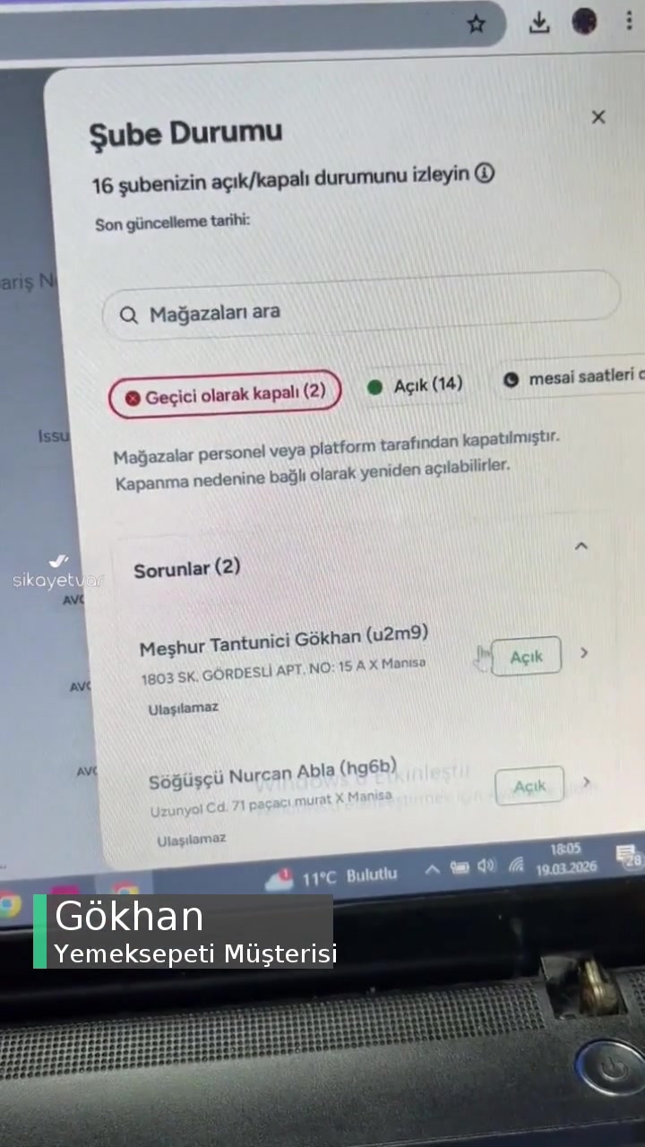 Yemeksepeti Kapanan Panel Sorunu! videonun kapak resmi