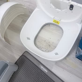 Yan Tarafından Sızdıran Kedi Tuvaleti, Şiddetli Koku Ve Parke Hasarı