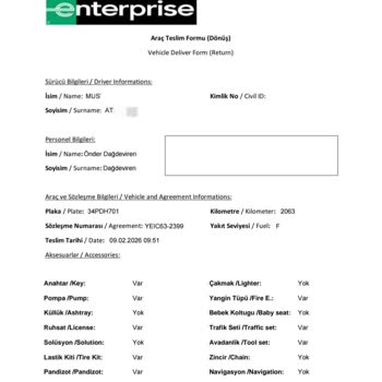 Kiralanan Araçta Alakalı Olmayan Trafik Cezası Ve Dekont Eksikliği