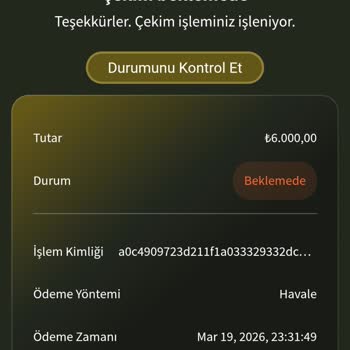 6.000 TL Çekim İşlemi Başarılı Görünmesine Rağmen Para Banka Hesabına Yatırılmadı